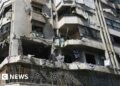 At the scene after Israel strikes central Beirut