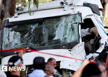 One dead, dozens injured after truck hits Israel bus stop