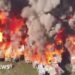 Drone footage shows huge fire engulfing Manila shanty town