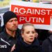 Yulia Navalnaya and Russian opposition take to streets of Berlin