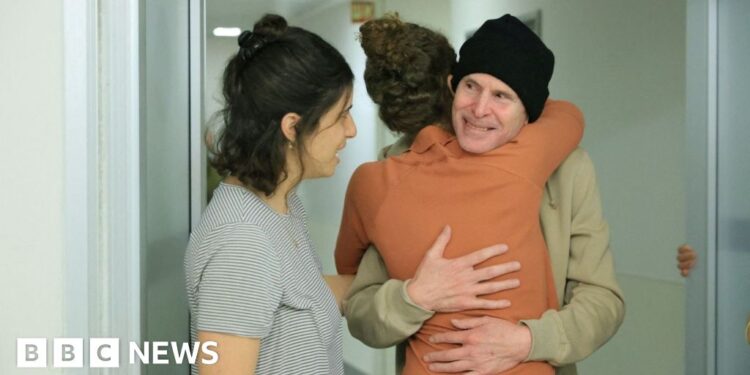 Three Israeli hostages and dozens of Palestinian prisoners released