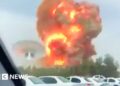 Moment driver sees huge blast rip through port