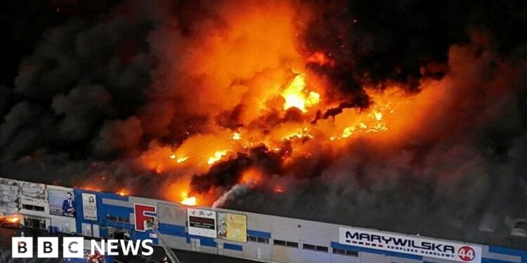 Poland PM Donald Tusk accuses Russia of Warsaw shopping centre fire