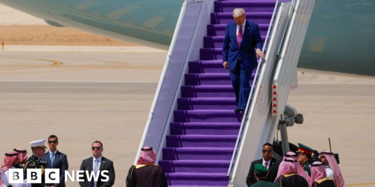 President Trump arrives in Saudi Arabia