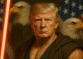 The White House Posts AI-Generated Image of Trump as a Buff Jedi
