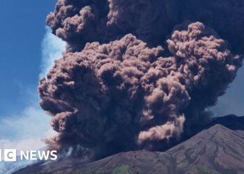 Mount Etna in Sicily spews huge plumes of ash