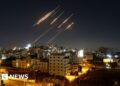 Footage captures exchange of attacks between Iran and Israel