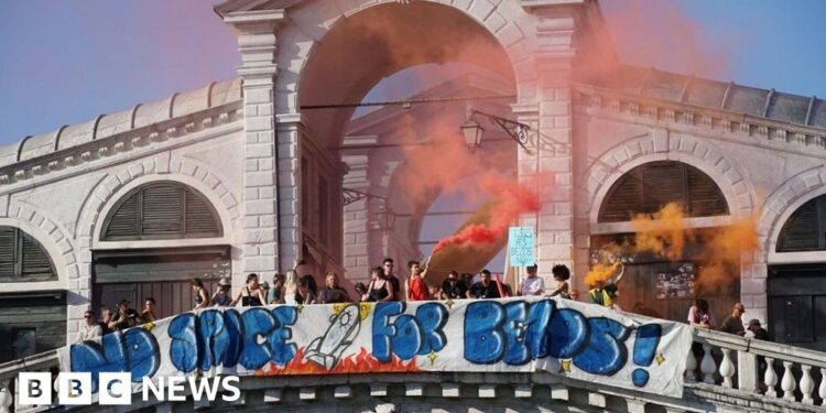 Jeff Bezos and Lauren Sanchez wedding leaves Venice divided