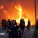 Wildfires rage on Greek island