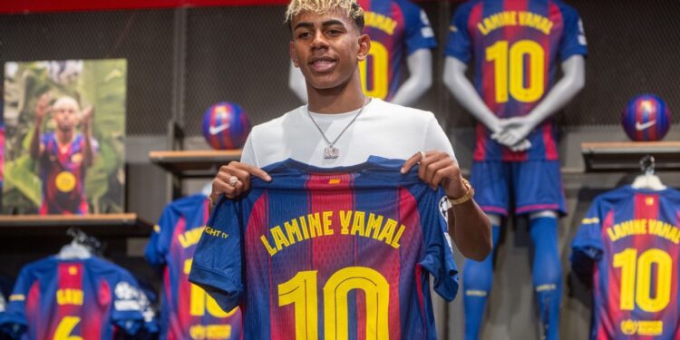 Lamine Yamal given Lionel Messi’s iconic No. 10 by Barcelona