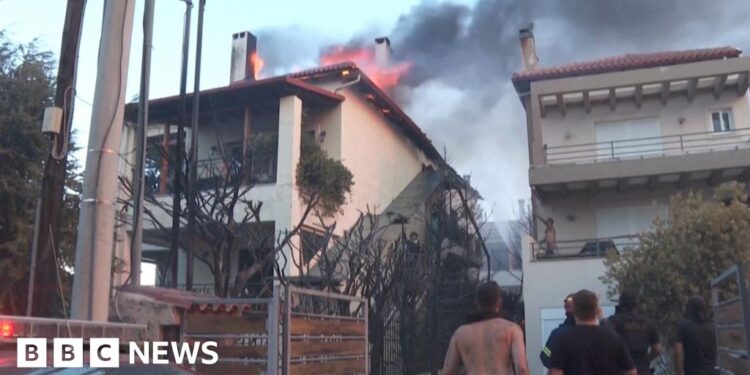 Firefighters battle to contain wildfires across Greece