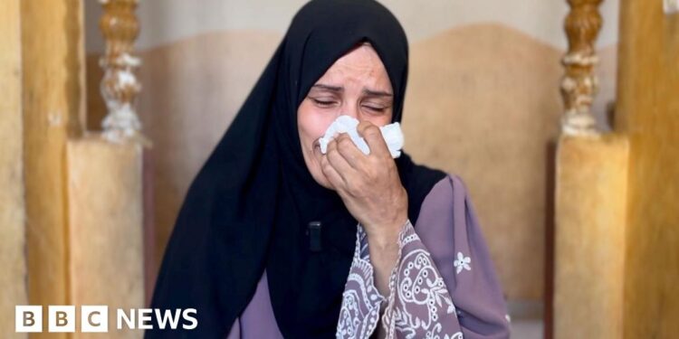 Mother mourns sons killed in Israeli strike while waiting for aid