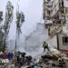 Russian strikes kill eight and hit apartment block in Kyiv, officials say