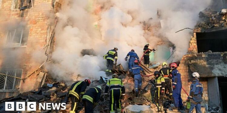 European leaders outraged after Russian strikes kill 19 and damage EU’s HQ