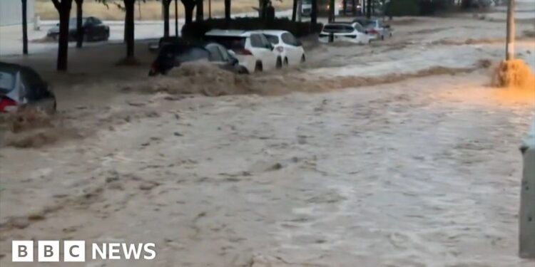 Torrential weather hits Valencia region year after deadly floods