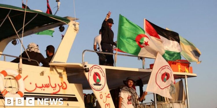 Activists say Gaza flotilla circled by Israeli warship