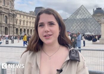 Tourists react as Louvre reopens after heist