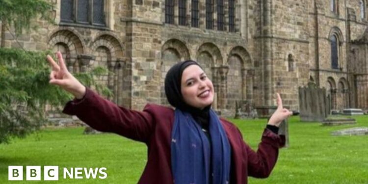 Evacuated teacher begins studies in UK