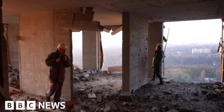 Russian drone slams into block of flats in deadly wave of strikes across Kyiv