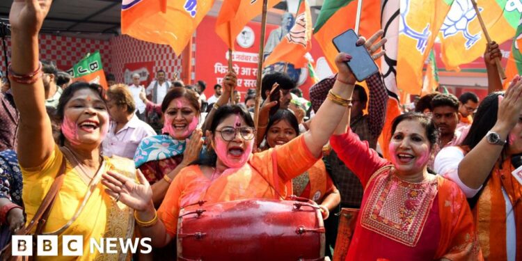 Modi’s alliance celebrates decisive win in Indian state election