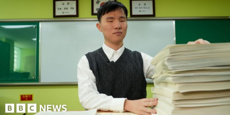 Blind students sit 13-hour college entry exam in South Korea