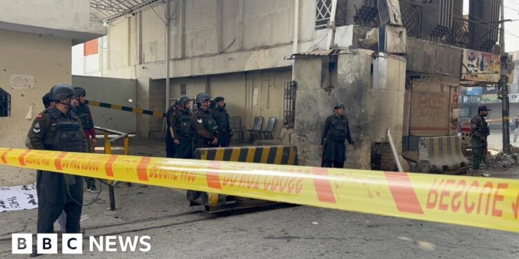 Five dead in suicide bombing on paramilitary headquarters