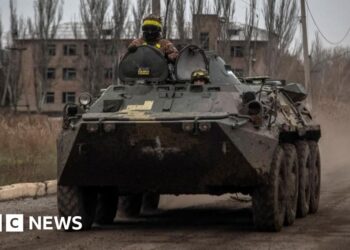 Ukraine loses embattled eastern town as Russian advance continues