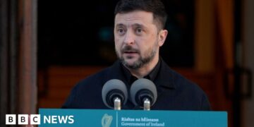Irish police investigating drone activity during Ukrainian president’s visit