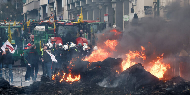 Protesting farmers clash with police as EU debates trade deal | European Union