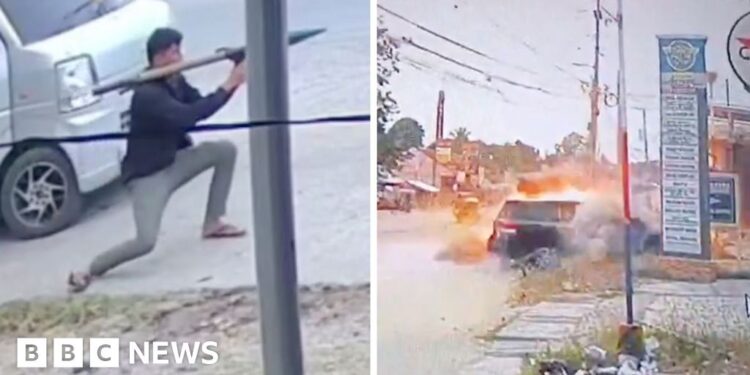 CCTV captures moment mayor’s car is hit by rocket in Philippines