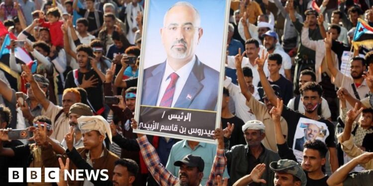 Yemen separatist leader accused of treason as Saudis strike forces