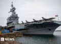 Drone jammed near French aircraft carrier was probably Russian, says Sweden