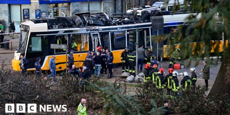 Tram derails in Milan, leaving two dead and dozens injured
