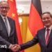 German chancellor lands in Beijing for inaugural China trip
