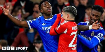 Vinicius Junior says ‘racists are cowards’ as Gianluca Prestianni denies alleged abuse