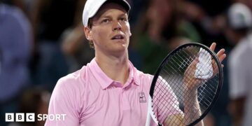 Miami Open: Jannik Sinner breaks Novak Djokovic’s record for consecutive sets won at ATP Masters 1000 events