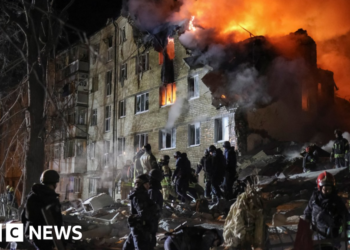 Russian strike on Kharkiv apartment block kills seven
