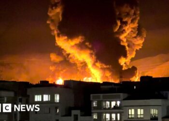 Huge flames in Tehran after Israeli strikes on oil refineries