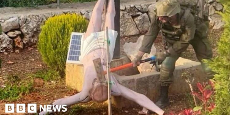 Outrage over Israeli soldier’s vandalism of Jesus statue in Lebanon