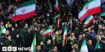 Iranians gather in Tehran following ceasefire announcement