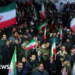 Iranians gather in Tehran following ceasefire announcement