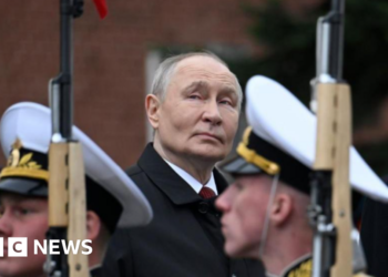 Putin denounces Nato at scaled back Victory Day parade