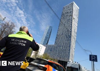 Ukrainian drone hits upmarket Moscow high-rise ahead of Victory Day celebrations