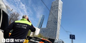Ukrainian drone hits upmarket Moscow high-rise ahead of Victory Day celebrations