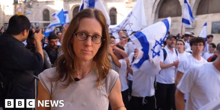 BBC on the ground during march through Jerusalem’s Old City