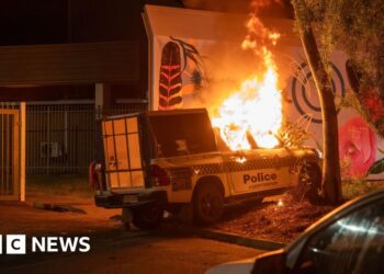 Violence in Australian town after arrest of man over girl's murder